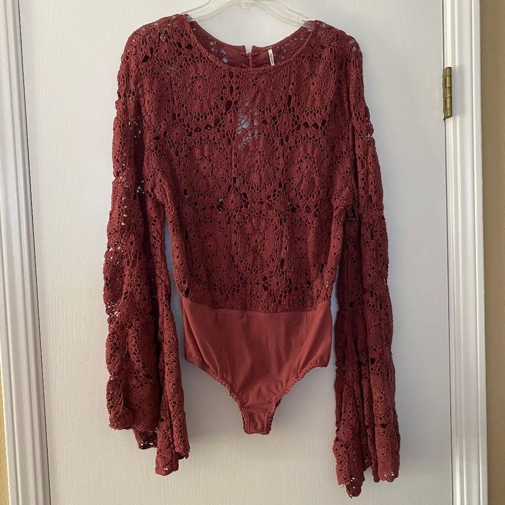 free people desert daze crochet bodysuit top